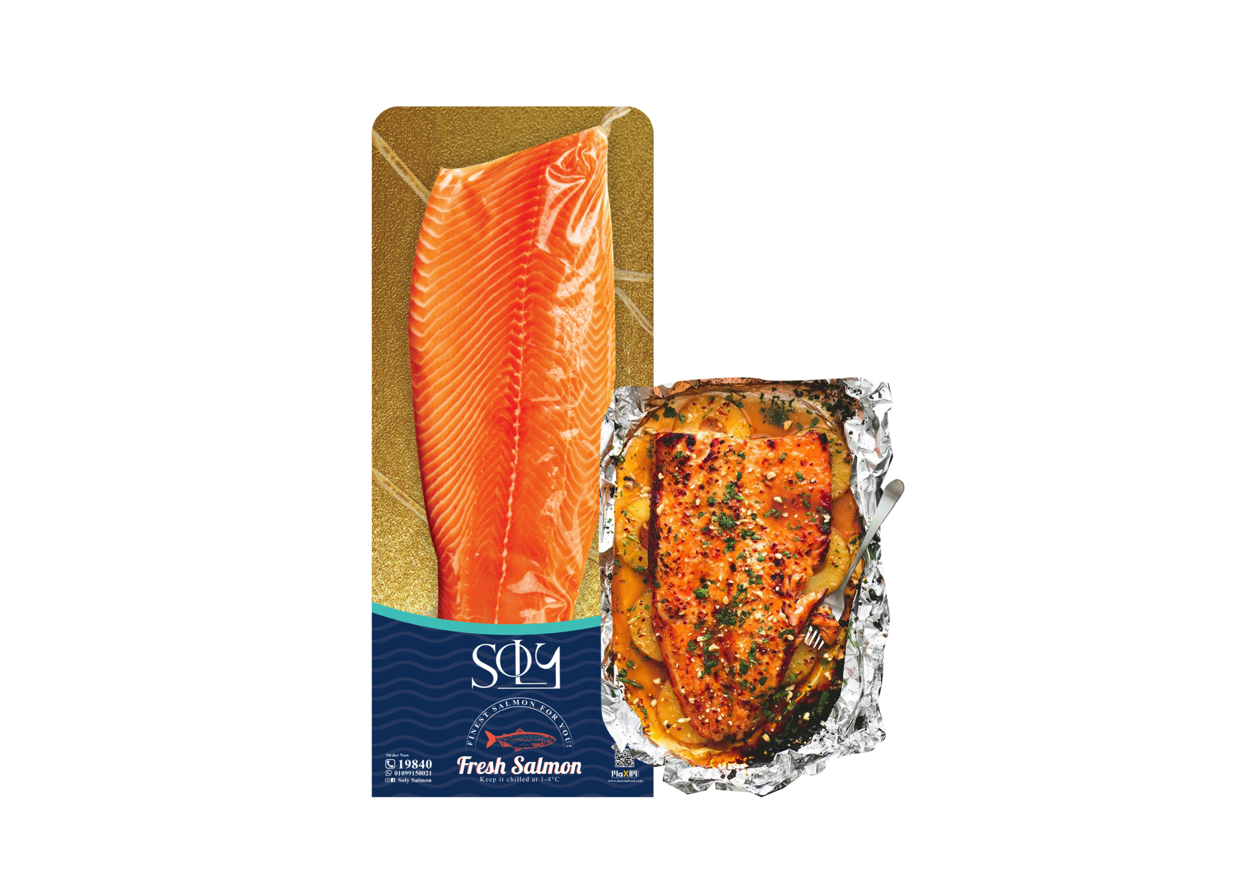 Soly Whole Side Salmon Fillet (1200-1300gm) - Image 2