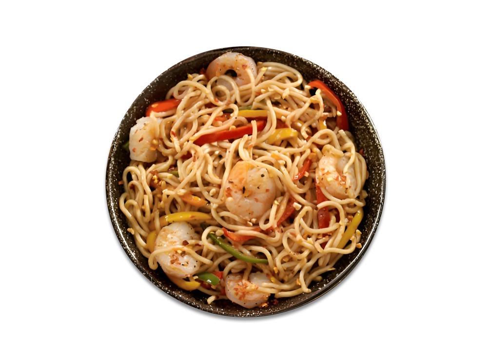 Egg noodles shrimp