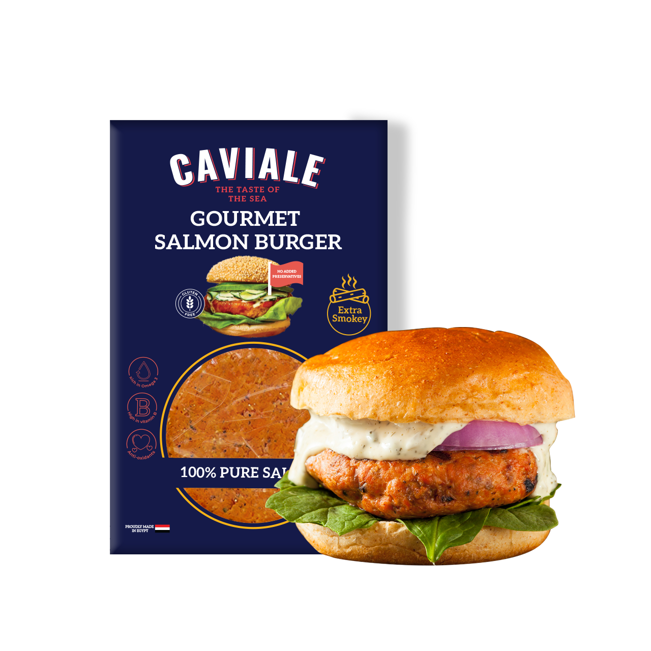 Caviale Salmon Burger (Extra Smoked Salmon) 400gm - Image 2