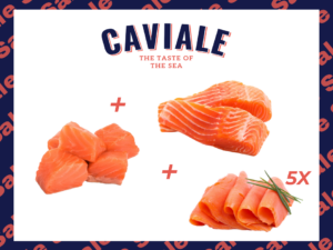 Bundle 4: Caviale Salmon Portion 400gm + Salmon Chunks 400gm + Smoked Salmon (5 x 100gm)