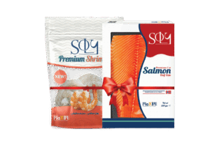 Bundle 20: Soly Half Side Salmon Fillet 500gm + Medium Shrimp 400gm