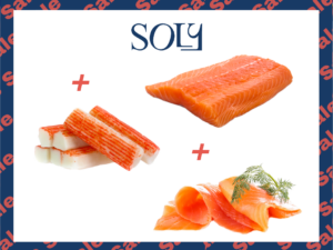 Bundle 1: Soly Halfside Salmon Fillet 500gm + Smoked Salmon 100gm + Surimi Crab Sticks 250gm