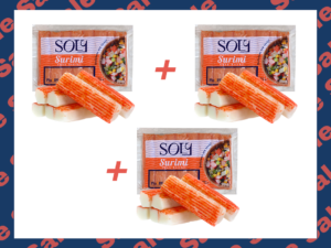 Bundle 10: Soly Crab Sticks 55% Surimi Frozen 250gm x3