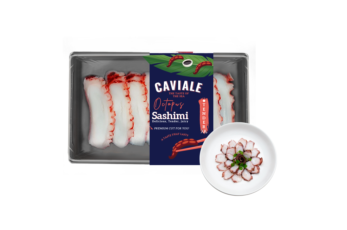 Caviale Premium Cooked Octopus sashimi - Image 2